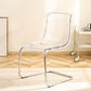 Acrylic Dining Armchair Contemporary Side Chair with Silver Base