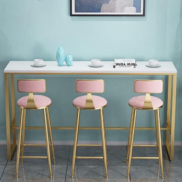 Tavolo da pub di base in metallo glam rettangolo barra di altezza barra per interno