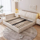 Modern Style Upholstered Headboard White Imitation Leather Bed