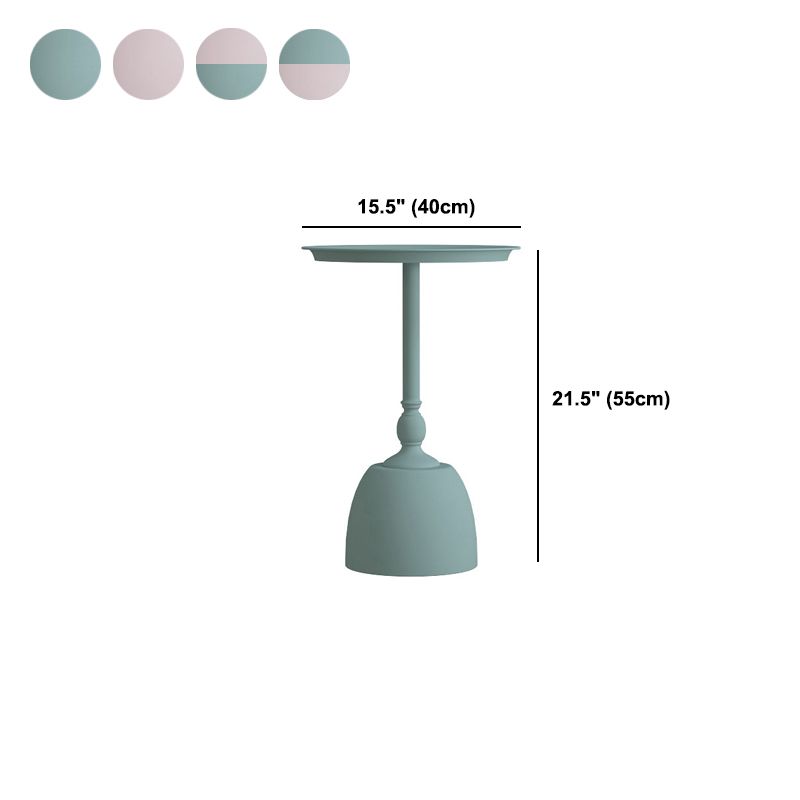 Iron Pedestal End Table Blue/ Pink Round Metal Tray Top Side End Table Clearhalo 'Coffee & Accent Tables' 'End & Side Tables' 'end_side_table' 'end_side_tables' 'furn' 'furn_end_side_tables' 'Furniture' 'furniture_end_side_table' 'Living Room Furniture' 1200x1200_bf8667d5-acf8-4827-b72a-fda9aac0229f