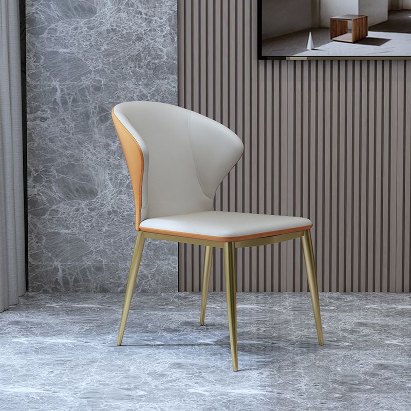 Sillas de comedor de estilo nórdico sillas de comedor sin brazos con patas de metal para cocina