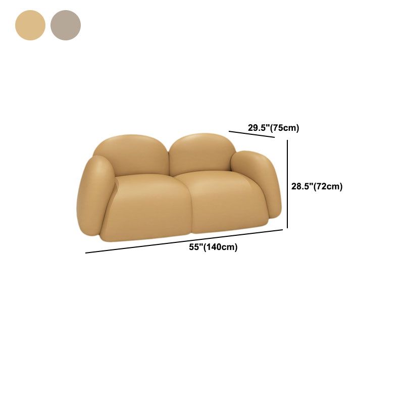Faux Leather Modern Sofa 28,35 "Hoge strakke achterkant 2-zits loveseat