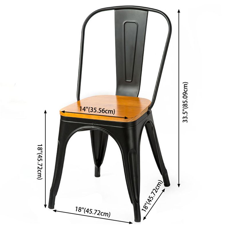Industrial Dining Room Chair Slat Back Side Chair with Metal Legs for Home Use Clearhalo ' kitchen&dining_furn' 'Dining Chairs' 'Dining Tables & Seating' 'dining_chair' 'furn' 'furn_dining_chair' 'Furniture' 'furniture_dining_chair' 'Kitchen & Dining Furniture' 'kitchen' 1200x1200_bf8a2117-c1ac-40cd-a1a8-cabe20127f25