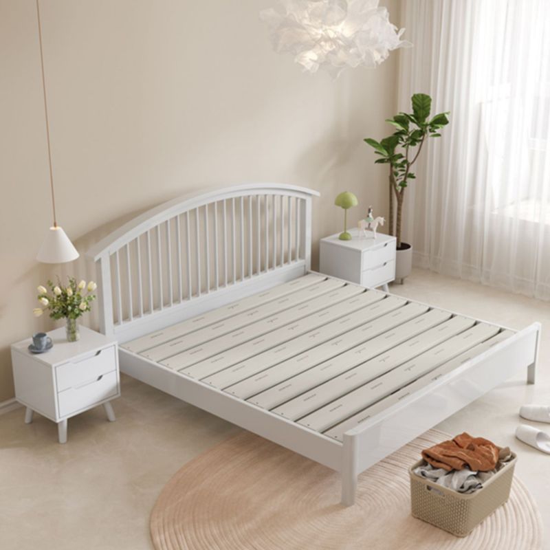 Scandinave Slat Bois massif avec matelas de tête de lit comprenait un lit de lattes arquées