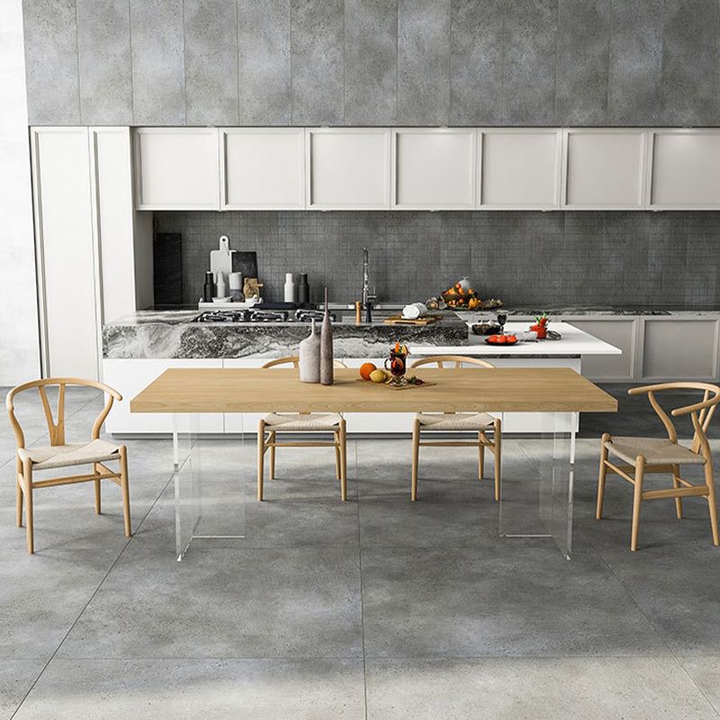 Solid Wood Dining Table Modern Rectangle Dining Table with Acrylic Base Clearhalo ' dining_table' 'Dining Tables & Seating' 'Dining Tables' 'furn' 'furn_dining_table' 'Furniture' 'furniture_dining_table' 'Kitchen & Dining Furniture' 'kitchen&dining_furn' 'kitchen' 'kitchen_dining_table' 1200x1200_bf8aa12b-cc0a-48ac-a9bb-d9338d88ab2e