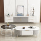 Glam Cocktail Table White 4 Legs Storage Coffee Cocktail Table Clearhalo 'Coffee & Accent Tables' 'Coffee Tables' 'coffee_tables' 'furn' 'furn_coffee_tables' 'Furniture' 'Living Room Furniture' 1200x1200_bf8aca0b-1169-4cc4-9a98-3258717b9379