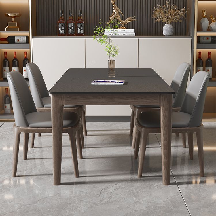 Modern Rectangle Stone Dining Table Solid Wood Legs for Dining Room Clearhalo 'Dining Tables & Seating' 'Dining Tables' 'dining_table' 'furn' 'furn_dining_table' 'Furniture' 'Kitchen & Dining Furniture' 1200x1200_bf8b3505-cf62-4880-8d63-4ba73632cdbc
