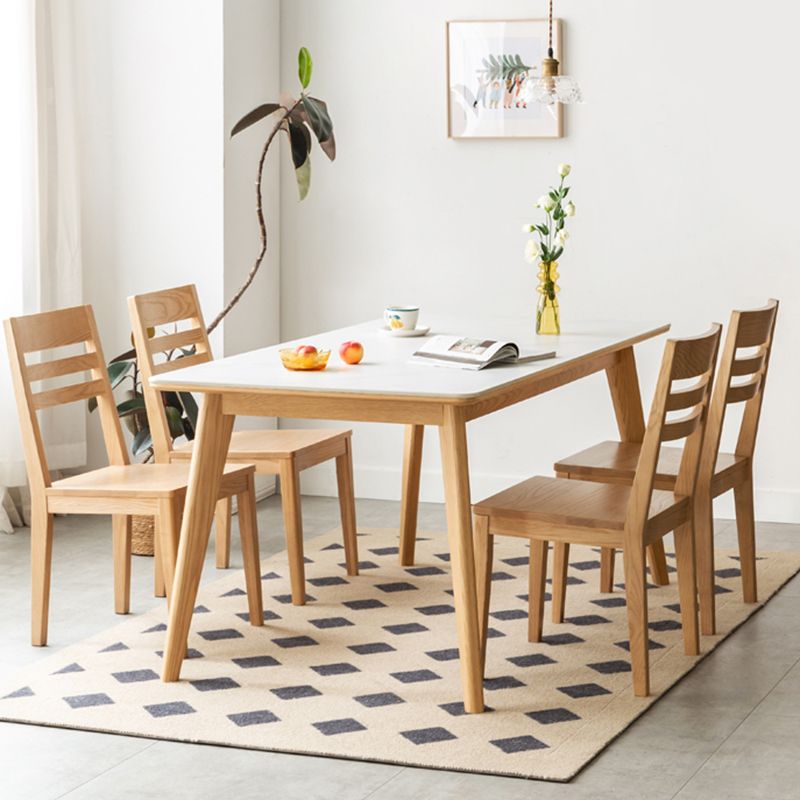 Modern Style Dinette Set 1/5 Pcs Rectangle Solid Wood Dinette Table with Dining Chair Clearhalo 'Dining Room Sets' 'Dining Tables & Seating' 'dining_room_set' 'furn' 'furn_dining_room_set' 'Furniture' 'Kitchen & Dining Furniture' 1200x1200_bf8bf832-f3c5-4e61-93ea-7e4e082057c7