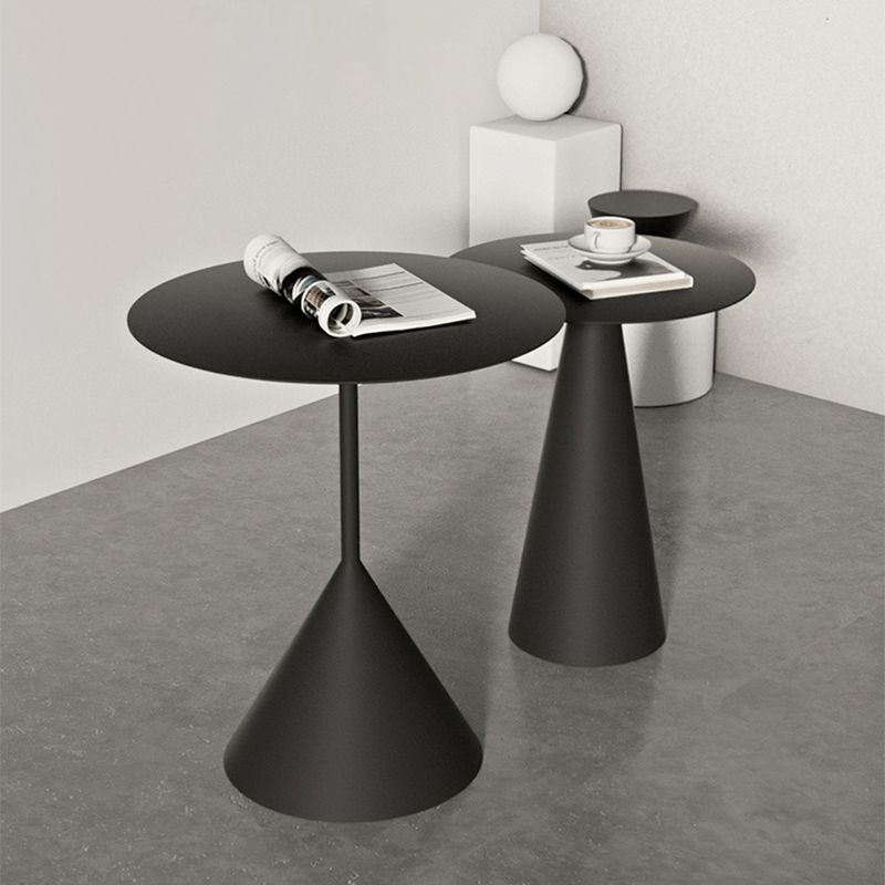 Tavolino tondo in metallo in metallo in metallo di metà secolo 19,6 "/21,6"