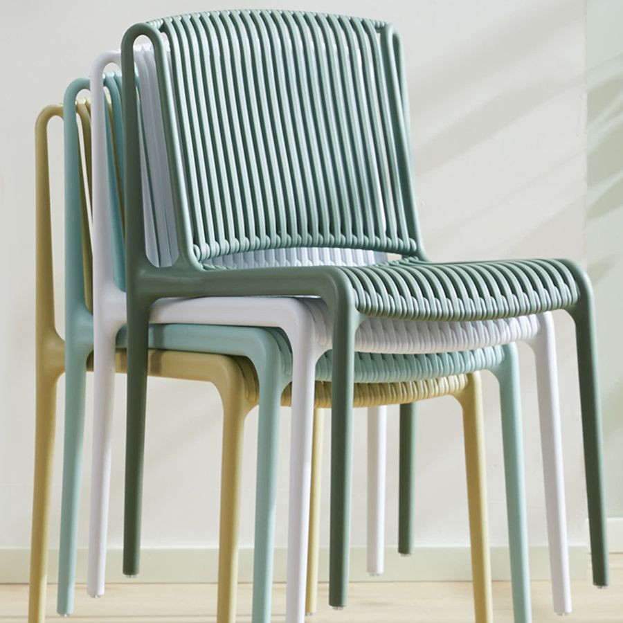 Plastic Scandinavian Kitchen Dining Room Side Chair Slat Back Chair Clearhalo ' kitchen&dining_furn' 'Dining Chairs' 'Dining Tables & Seating' 'dining_chair' 'furn' 'furn_dining_chair' 'Furniture' 'furniture_dining_chair' 'Kitchen & Dining Furniture' 'kitchen' 1200x1200_bf90a4a4-7892-40fc-9423-3f09306aa2e0