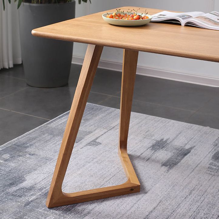 Rectangle White Oak Solid Wood Table Modern Dining Table Double Pedestal for Restaurant Clearhalo ' dining_table' 'Dining Tables & Seating' 'Dining Tables' 'furn' 'furn_dining_table' 'Furniture' 'furniture_dining_table' 'Kitchen & Dining Furniture' 'kitchen&dining_furn' 'kitchen' 'kitchen_dining_table' 1200x1200_bf910d6e-7032-46f8-8e18-3f2155593b76
