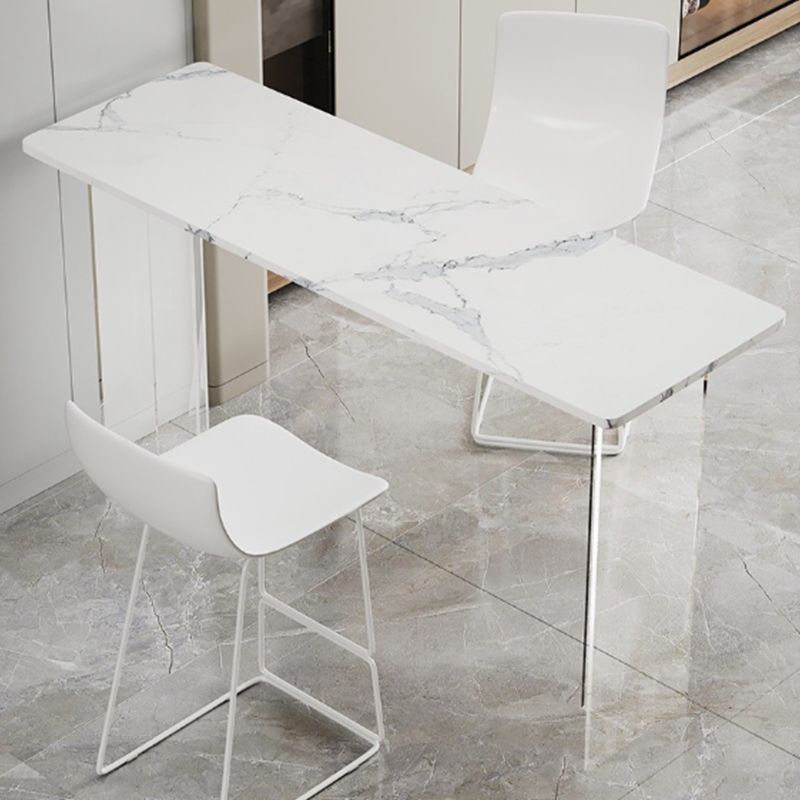 Rectangle Bar Pub Table Set 3 Pcs Stone Top Bar Table and Metal Frame Stools Clearhalo 'Bar Furniture' 'furn' 'furn_home_bar_bar_sets' 'Furniture' 'Home Bars & Bar Sets' 'home_bar_bar_sets' 'Kitchen & Dining Furniture' 1200x1200_bf924dc2-6bc2-4f93-b432-f62581c3e61a