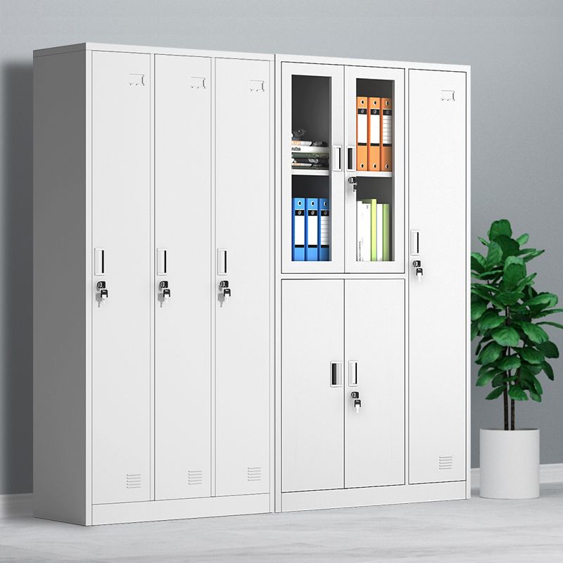 Metal Wardrobe Cabinet Contemporary Hinged Wardrobe Closet for Home Clearhalo 'Armoires & Wardrobes' 'armoires_wardrobes' 'Bedroom Furniture' 'furn' 'furn_armoires_wardrobes' 'Furniture' 1200x1200_bf9360e9-1af1-4acf-8148-8b2c90f95684