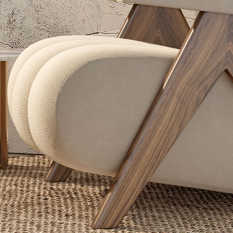 Scandinavian Wood Frame Lounge Chair Sewn Pillow Back Arm Chair Clearhalo 'Accent Chairs' 'accent_chairs' 'Chairs & Seating' 'furn' 'furn_accent_chairs' 'Furniture' 'Living Room Furniture' 1200x1200_bf937f08-688b-4ade-802c-963e33e307a8