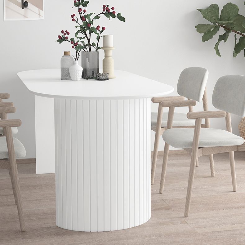 Stone Top Table Contemporary Dining Table with Sled Base in White Clearhalo 'Dining Tables & Seating' 'Dining Tables' 'dining_table' 'Furniture' 'furniture_dining_table' 'Kitchen & Dining Furniture' 'kitchen' 'kitchen_dining_table' 1200x1200_bf940987-0a70-4ee2-8dc4-320e331ca33e