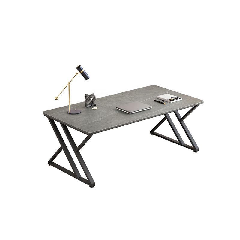 Industrieel rechthoekige kantoorbureau antieke afwerking gaming bureau met metalen benen