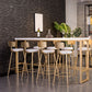 Glam White Metal Counter Table with Rectangle Table Top Gold Trestle Table - 43" H Clearhalo 'Bar Furniture' 'Bar Tables' 'bar_tables' 'furn' 'furn_bar_tables' 'Furniture' 'furniture_bar_tables' 'Kitchen & Dining Furniture' 1200x1200_bf9428f9-35f2-471f-8dd7-7168195f22f8