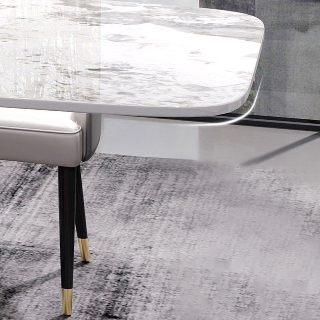 Stone Dining Table Traditional Luxury Dining Site Table with Stainless Steel Base Clearhalo ' dining_table' 'Dining Tables & Seating' 'Dining Tables' 'furn' 'furn_dining_table' 'Furniture' 'furniture_dining_table' 'Kitchen & Dining Furniture' 'kitchen&dining_furn' 'kitchen' 'kitchen_dining_table' 1200x1200_bf950245-a1ce-4626-a1ab-724b5f11573b