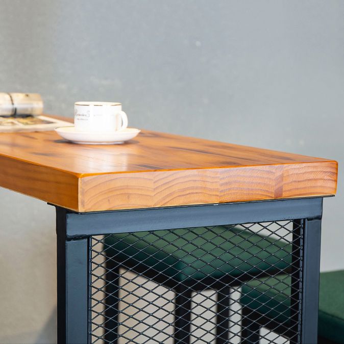 Ensemble de table de barre rectangulaire industriel 1/3/5 pièces Table de comptoir en bois avec tabourets sans bras