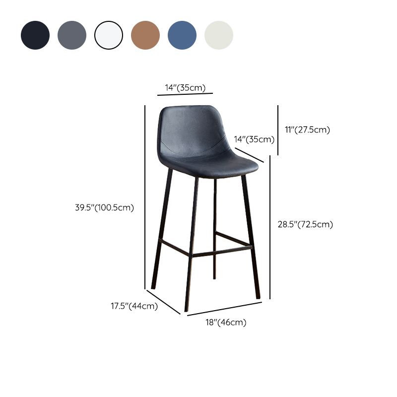 Faux Leather Armless Counter Stool Modern Style Low Back Bar Stool for Indoor Clearhalo 'Bar Furniture' 'Bar Stools' 'bar_stools' 'furn' 'furn_bar_stools' 'Furniture' 'Kitchen & Dining Furniture' 1200x1200_bf979fe4-f29f-45d4-8f4b-5aa41f357814