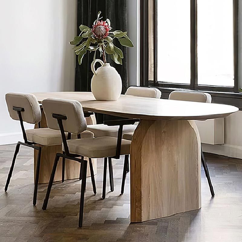 Modern Solid Wood Top Oval Dinette Table Wood Base Dining Table for Living Room Clearhalo 'Dining Tables & Seating' 'Dining Tables' 'dining_table' 'furn' 'furn_dining_table' 'Furniture' 'furniture_dining_table' 'Kitchen & Dining Furniture' 1200x1200_bf986132-713e-4a07-b50b-7c2b015e4eab