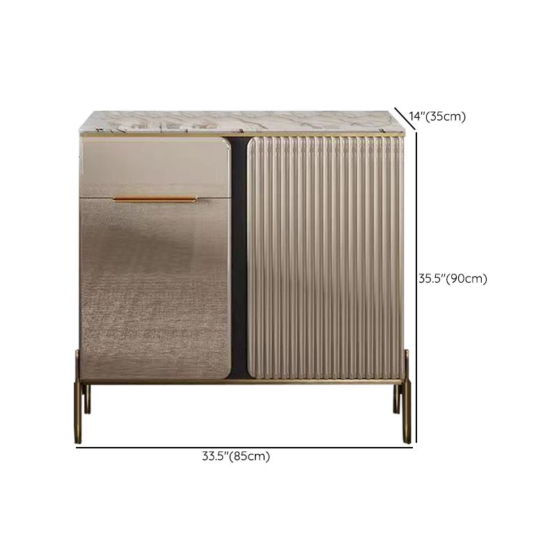 Contemporary Buffet Sideboard Stone Sideboard with Cabinets and Drawers Clearhalo 'buffet_sideboard' 'Buffets & Sideboards' 'furn' 'furn_buffet_sideboard' 'Furniture' 'Kitchen & Dining Furniture' 1200x1200_bf9865e3-2457-400b-9c23-1b9cbaf8eef2