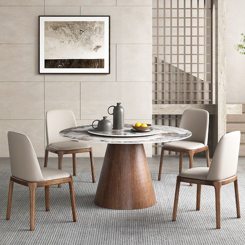 Modern 1/4/5/7 Pieces Dining Sintered Stone Dining Table Set for Kitchen with Wood Legs Clearhalo 'Dining Room Sets' 'Dining Tables & Seating' 'dining_room_set' 'furn' 'furn_dining_room_set' 'Furniture' 'furniture_dining_room_set' 'Kitchen & Dining Furniture' 'kitchen&dining_furn' 'kitchen' 1200x1200_bf9908fd-cd80-47bb-93a9-d36fd585fed4