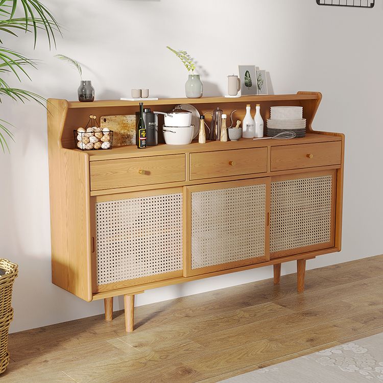 Puertas de vidrio marrón Mesa contemporánea de madera maciza para sala de estar para sala de estar