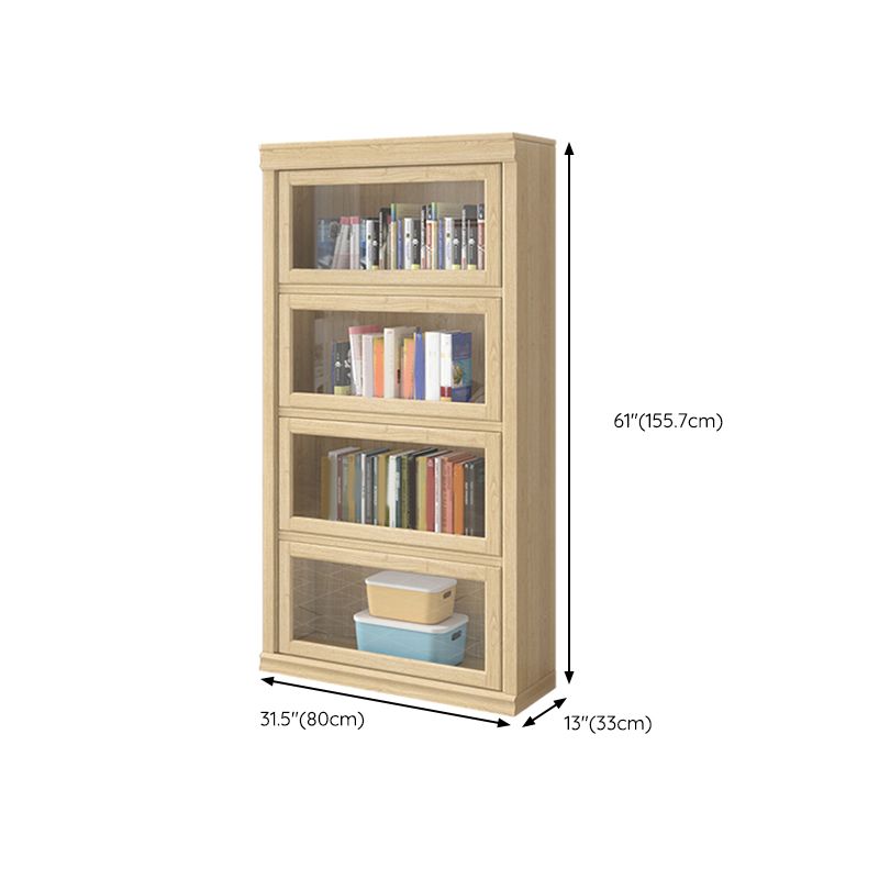 Contemporary Standard Bookshelf Wood Engineered Bookcase with Doors