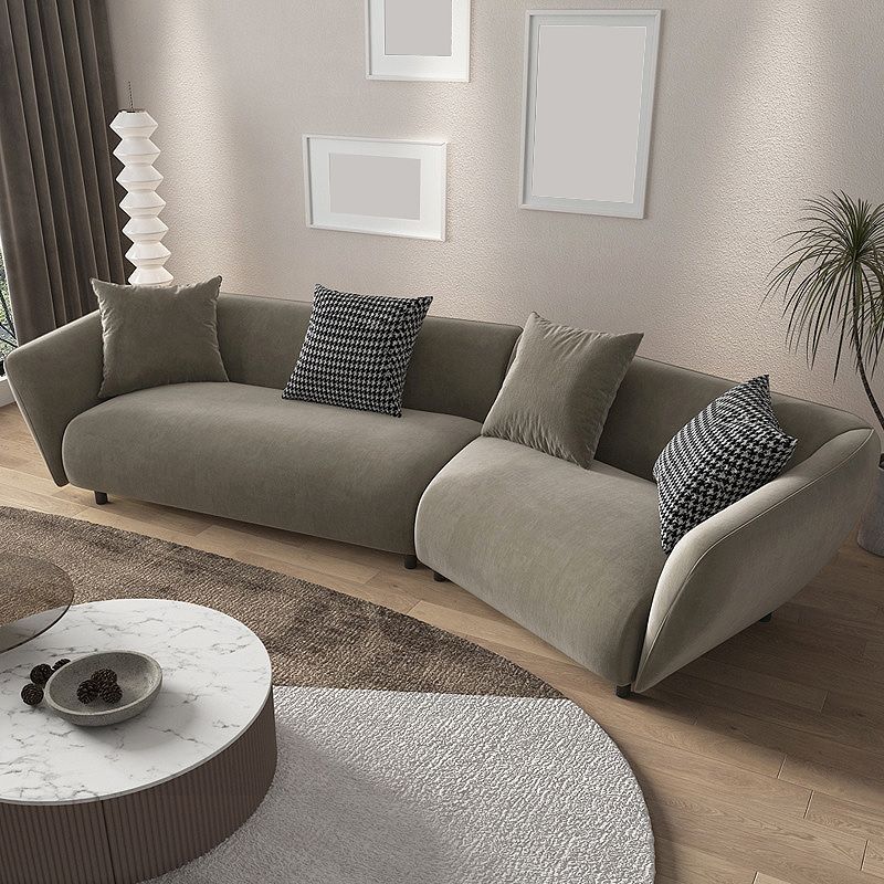 Dark Gray Flared Arm Sectional Contemporary Tight Back Curved Sofa for Living Room Clearhalo 'furn' 'furn_sectionals' 'Furniture' 'furniture_sectionals' 'Living Room Furniture' 'Sectionals' 1200x1200_bf9a111e-26b1-4373-a7a0-4541c91f6f7f