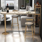 Glam Style Gold Iron Bar Table 41.3"H Faux Marble White Top Bistro Table with Wine Rack Clearhalo 'Bar Furniture' 'Bar Tables' 'bar_tables' 'Furniture' 'furniture_bar_tables' 'Kitchen & Dining Furniture' 'kitchen&dining_furn' 'kitchen' 1200x1200_bf9a8210-e8ee-4565-8084-88e4c3dec20d