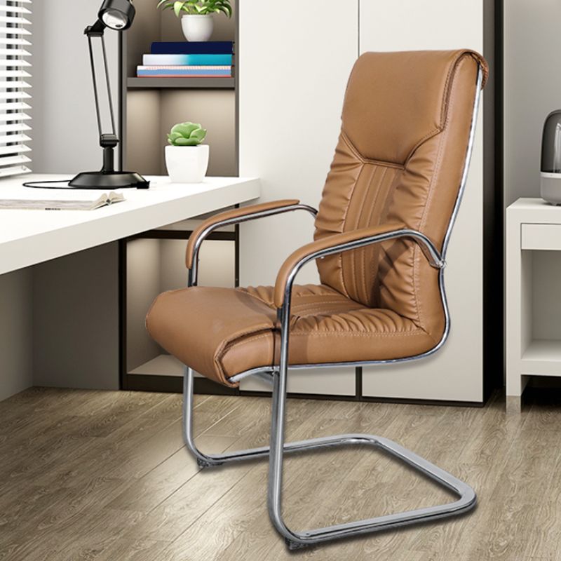 Modern Fixed Arms Office Chair Leather Task Chair for Office Clearhalo 'furn' 'furn_office_chair' 'Furniture' 'Office Chairs' 'Office Furniture' 'office_chair' 1200x1200_bf9b07db-ef67-4908-9619-846c35fcf0d0