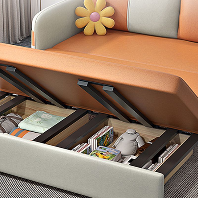 Scandinavain futon canapé-lit faux rangement en cuir futon avec matelas