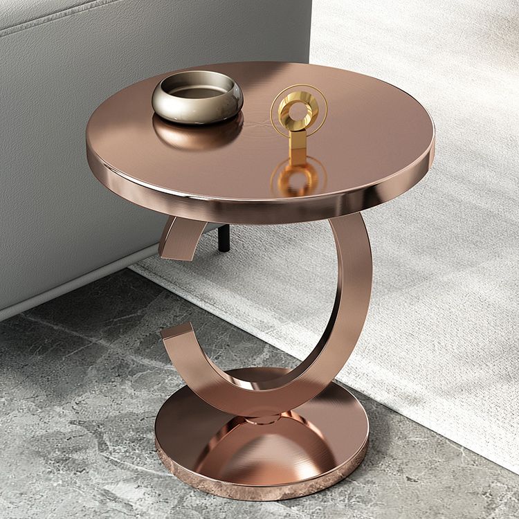 リビングルームのミッドセンチュリーラウンドメタルサイドエンドテーブルCサイドテーブルCサイドテーブル