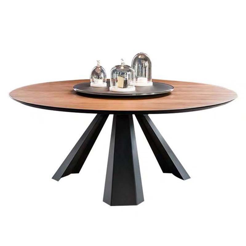 Contemporary Round Dining Table Pine Solid Wood Table with Pedestal Base for Dining Room Clearhalo ' dining_table' 'Dining Tables & Seating' 'Dining Tables' 'Furniture' 'furniture_dining_table' 'Kitchen & Dining Furniture' 'kitchen&dining_furn' 'kitchen' 'kitchen_dining_table' 1200x1200_bf9d07f6-ce60-496a-8b47-5c46a6da6821