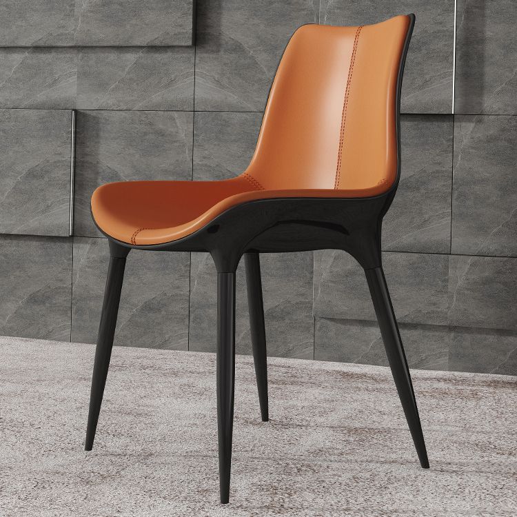 Modern Style Leather Dining Arm Chairs Solid Back Upholstered Chairs (Set of 2) Clearhalo ' kitchen&dining_furn' 'Dining Chairs' 'Dining Tables & Seating' 'dining_chair' 'furn' 'furn_dining_chair' 'Furniture' 'furniture_dining_chair' 'Kitchen & Dining Furniture' 'kitchen' 1200x1200_bf9d5b81-aa3f-47ba-8ceb-fc6ee0dec575