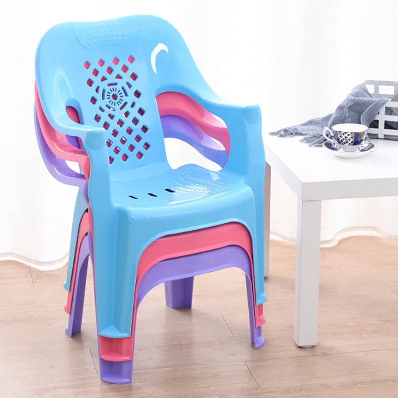 Minimalist Style Stacking Dining Arm Chairs Plastic Slat Back Dining Side Chair for Home Use Clearhalo ' kitchen&dining_furn' 'Dining Chairs' 'Dining Tables & Seating' 'dining_chair' 'furn' 'furn_dining_chair' 'Furniture' 'furniture_dining_chair' 'Kitchen & Dining Furniture' 'kitchen' 1200x1200_bf9e42d9-24cd-408a-888a-4c2c8540ab3c