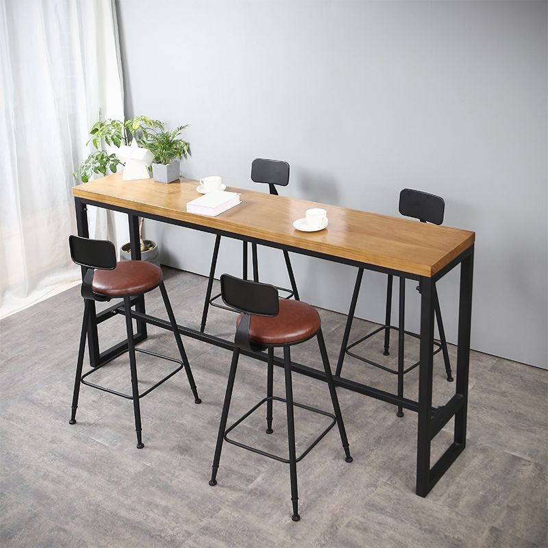 Modern Rectangle Bar Dining Table Wood Bar Height Table with Trestle Base Clearhalo 'Bar Furniture' 'Bar Tables' 'bar_tables' 'furn' 'furn_bar_tables' 'Furniture' 'furniture_bar_tables' 'Kitchen & Dining Furniture' 'kitchen&dining_furn' 'kitchen' 1200x1200_bf9f6170-686f-42c6-81e9-e5d75438ab1a
