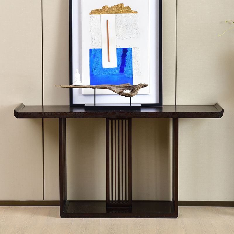 Mesa de consola contemporánea de forma rectángulo Sofá de consola de cenizas marrón oscuro