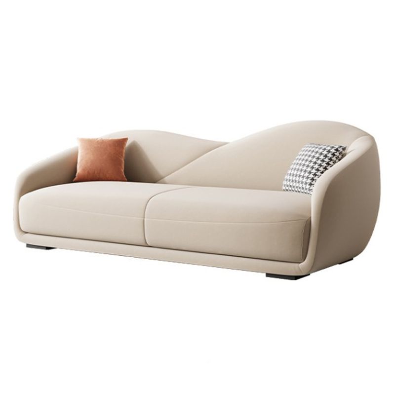 Contemporary Sloped Arm Curved Sofa Sewn Pillow Back Sofa for Living Room Clearhalo 'furn' 'furn_sofas' 'Furniture' 'Living Room Furniture' 'Sofa' 'sofas' 1200x1200_bfa3336f-e473-499a-b51b-afafc197f74d