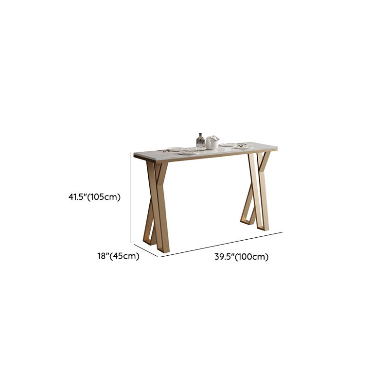 Rectangle Metal Base Bar Table Glam Sintered Stone Top Bistro Bar Table Clearhalo 'Bar Furniture' 'Bar Tables' 'bar_tables' 'furn' 'furn_bar_tables' 'Furniture' 'Kitchen & Dining Furniture' 1200x1200_bfa3a0a3-8687-4492-9911-a2e5502408df