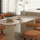 White Stone Top Dinette Table with Double Pedestal Modern Free Form Dining Table Clearhalo 'Dining Tables & Seating' 'Dining Tables' 'dining_table' 'furn' 'furn_dining_table' 'Furniture' 'Kitchen & Dining Furniture' 1200x1200_bfa46b09-fdb4-422e-9079-563e0792a5b9