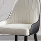 Glam -gestoffeerde eetkamerstoel Faux Leather en Metal Dining Accent Chair