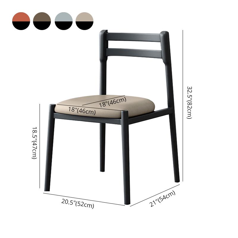 Ladder Back Armless Dining Chairs Upholstered Side Chairs with Metal Legs Clearhalo ' kitchen&dining_furn' 'Dining Chairs' 'Dining Tables & Seating' 'dining_chair' 'furn' 'furn_dining_chair' 'Furniture' 'furniture_dining_chair' 'Kitchen & Dining Furniture' 'kitchen' 1200x1200_bfa6a322-779e-4113-b50b-a1693f4a742c