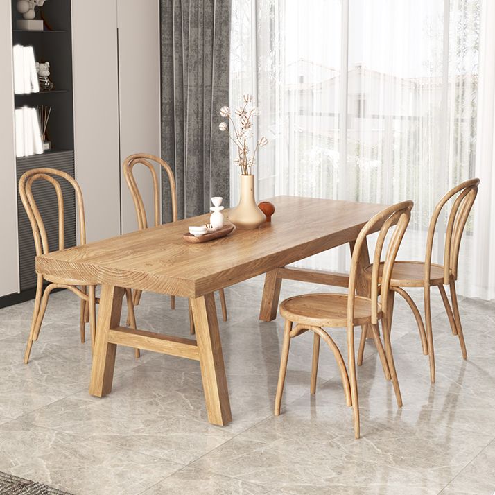 Modern Natural Finish Dinette Table Solid Wood Top Dining Table Clearhalo 'Dining Tables & Seating' 'Dining Tables' 'dining_table' 'furn' 'furn_dining_table' 'Furniture' 'Kitchen & Dining Furniture' 1200x1200_bfa737a5-76a9-4002-ae3f-c0c17ac3d6b2