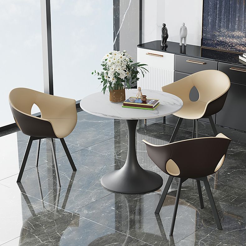 Round Sintered Stone Dining Table Traditional Luxury Tulip Table Clearhalo 'Dining Tables & Seating' 'Dining Tables' 'dining_table' 'furn' 'furn_dining_table' 'Furniture' 'furniture_dining_table' 'Kitchen & Dining Furniture' 'kitchen' 'kitchen_dining_table' 1200x1200_bfa7394f-2222-4379-9873-8d039e1870bc