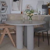 Modern Style Coffee Table with Abstract Base Design Round Wooden Table