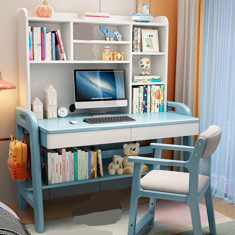 Contemporary Wood Credenza Desk Adjustable 23.6" W Office Desk with 2 Drawers Clearhalo 'furn' 'furn_office_desk' 'Furniture' 'Office Desks' 'Office Furniture' 'office_desk' 1200x1200_bfa83946-d417-4d55-a442-d70445733223