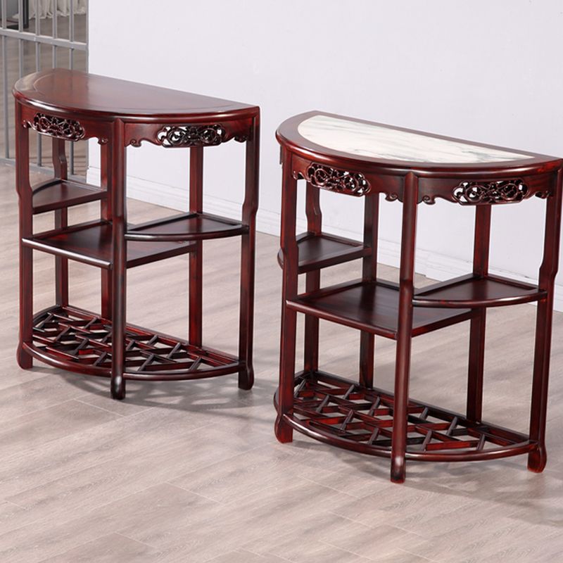 Mesa de la consola contemporánea de la mitad de la luna Sofá de la consola de madera marrón oscura