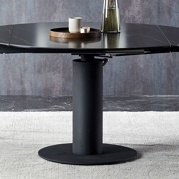 Modern Sintered Stone Dining Round Table Set 1/3/4/5/7 Pieces Dining Set Clearhalo 'Dining Room Sets' 'Dining Tables & Seating' 'dining_room_set' 'furn' 'furn_dining_room_set' 'Furniture' 'Kitchen & Dining Furniture' 1200x1200_bfa8fade-767e-4e22-9021-9fa554b59638